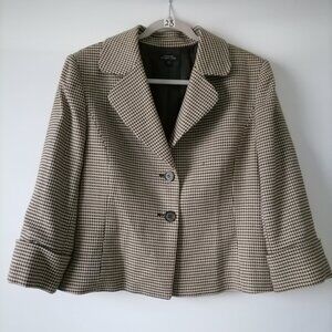 Tahari Arthur S. Levine Women's Brown & Black Houndstooth Blazer Size 14
